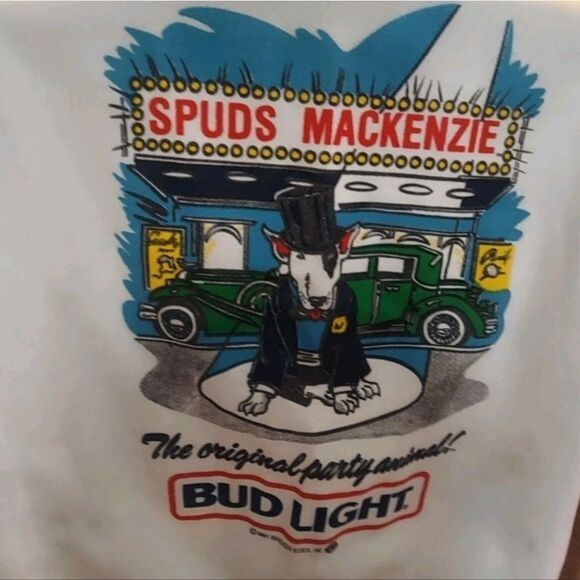Vintage Deadstock 1987 Bud Light Spuds Mackenzie Anheuser Crewneck Sweatshirt M - Picture 5 of 6